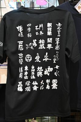 嶋田屋酒店で販売されている「“とちぎの地酒”Tシャツ」のバック