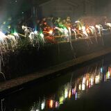 栃木で「歌麿花火　雪月花」　巴波川沿い彩る　300人一斉点火