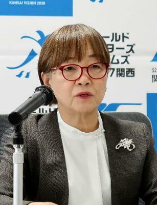 　記者会見する関経連のＤ＆Ｉ専門委員会の柿原アツ子委員長＝２４日午後、大阪市北区