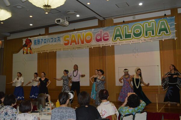 市内外のフラダンサーが踊りを披露した「佐野アロハフェス」