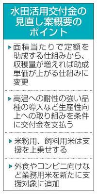 　水田活用交付金の見直し案概要のポイント