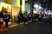 ＪＲ宇都宮駅東口の歓楽街で行った合同パトロール＝15日午後９時５分、宇都宮市東宿郷２丁目