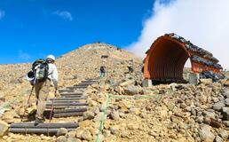 御嶽山で初の火山防災訓練