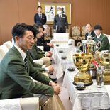 リーベ栃木、３冠獲得を知事に報告　「入りたいと思ってもらえるチーム目指…