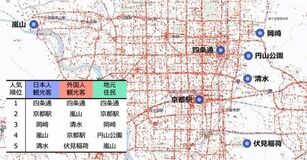 ジオテクノロジーズ、人流データで京都観光の日本人と外国人の違いを調査