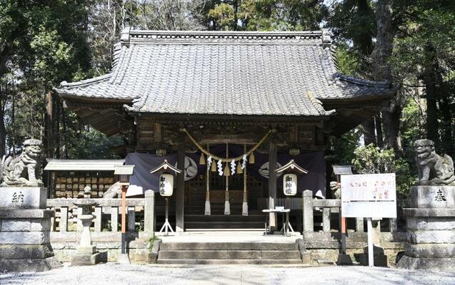 耐震修繕工事を計画している間々田八幡宮社殿