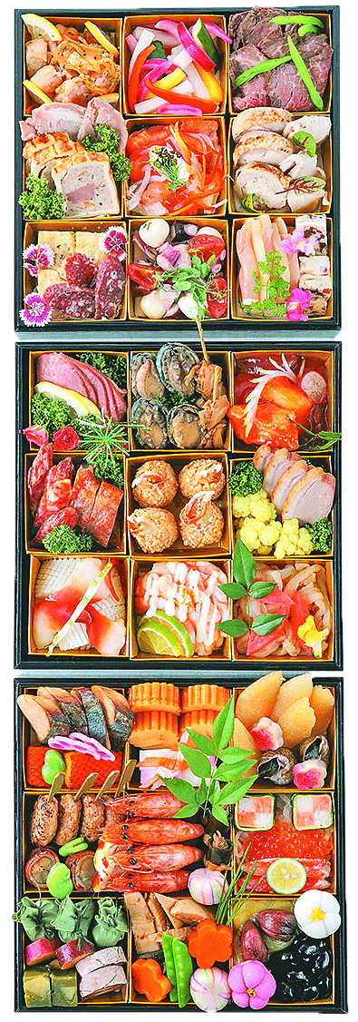 「和」「洋」「中」と変化に富んだ味わいを楽しめる特別三段重「華」