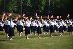 真岡女子高で「荒城の月」演舞