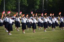 真岡女子高で「荒城の月」演舞