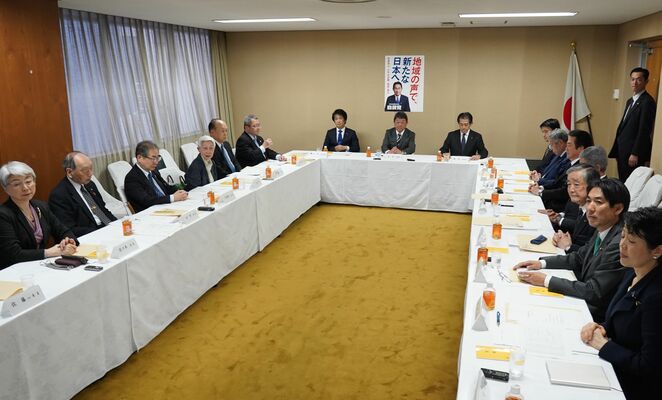 自民党派閥の政治資金パーティー裏金事件を受け開かれた党紀委員会＝４日午後、東京・永田町の党本部
