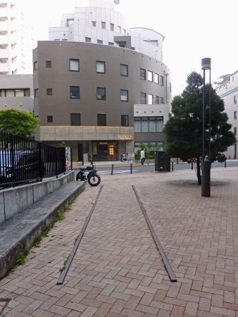 　再現された玉電のプラットホーム＝東京都目黒区