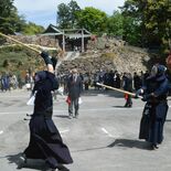 神前で気合い十分　佐野の唐澤山神社　３年半ぶり武道大会