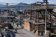 大分火災、現場を報道公開