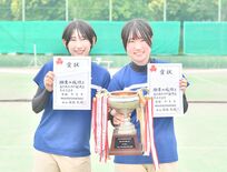 インターハイ栃木県予選ソフトテニス女子個人、螺良・阿久津組（白鴎大足利…