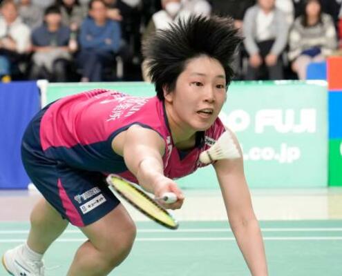 　女子シングルスを制した山口茜＝京王アリーナＴＯＫＹＯ