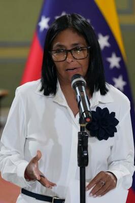 　ベネズエラのロドリゲス暫定大統領＝１３日、カラカス（ＡＰ＝共同）