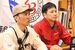 昭和基地と宇都宮大を結んだ授業で基地内での電気の作り方や活用について話す設営主任の高木隊員（左）と渡辺先生＝2022年２月、南極・昭和基地