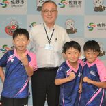 卓球全国大会でも頑張って　佐野市長が小学生３選手にエール