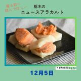 12月5日の栃木県内ニュース　「正月の餅にはシャケ、真岡でもなじみがない人も？　風習が根付いている地域は」など3本をお届けします