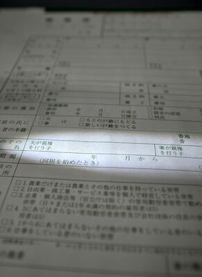 現行の離婚届。「夫が親権を行う子」「妻が親権を行う子」との記入欄がある