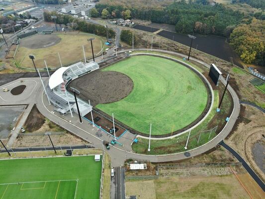 真岡市が新たに建設した市総合運動公園市民球場