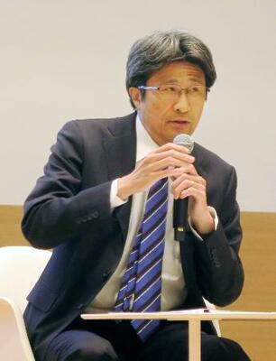 　記者会見するみずほフィナンシャルグループの木原正裕社長＝１９日午後、東京都内