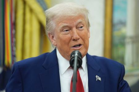　米ホワイトハウスで話すトランプ大統領＝５月２８日（ＡＰ＝共同）