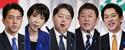 　（左から）小泉農相、高市前経済安保相、林官房長官、茂木前幹事長、小林元経済安保相