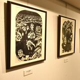 版画・彫刻家鈴木賢二の作品展始まる　母校でトークショー、先進性語る　栃木