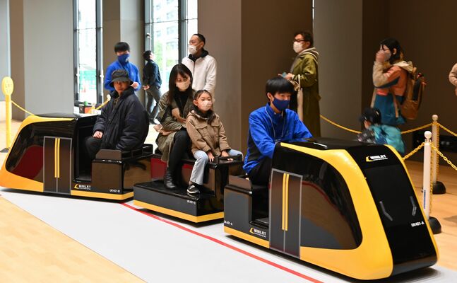 ミニＬＲＴの乗車体験コーナー