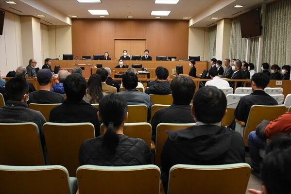 那須雪崩事故の遺族の意見陳述が行われた宇都宮地裁２０６号法廷＝19日午後、宇都宮市小幡１丁目