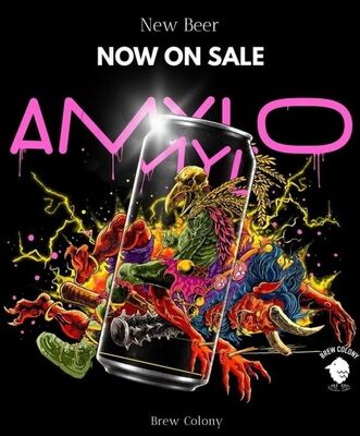 ブリューコロニーの新作ビール「Amylo」のフライヤーデザイン