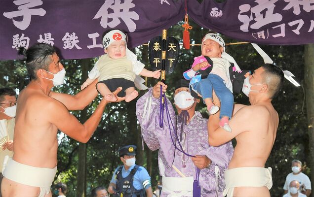 2022年に行われた「生子神社の泣き相撲」