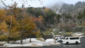 山染める冬の足跡