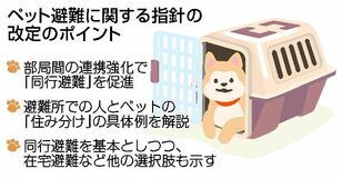 ペット避難、同行促進