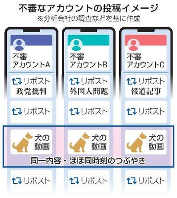 不審なアカウントの投稿イメージ