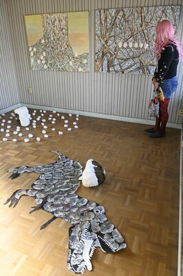 現代アートが展示された会場