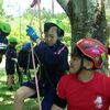 塩谷中１年生が自然アクティビティー満喫　宿泊学習でカヤック、ツリークライミング...友情深める