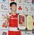 ボクシング男子ライトフライ級で優勝し、笑顔を見せる白鴎足利の小林＝３日午後０時５分、岡山県玉野市玉２丁目、広瀬華撮影