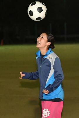 サッカー女子で活躍を期すＤＦ増田＝１０月中旬、足利市