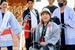 　車いすで祭りの会場に到着したＬＵＮＡ　ＳＥＡの真矢＝神奈川県秦野市