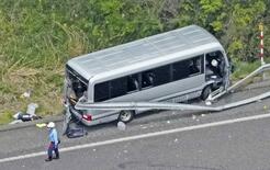 磐越道でバス事故、１人死亡