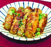 韓国風こんにゃくの豚肉巻き