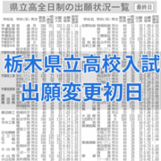 栃木県立高校入試　出願変更初日の増減と学科別倍率は？　独自取材で集計【一覧あり】