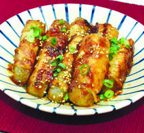 韓国風こんにゃくの豚肉巻き