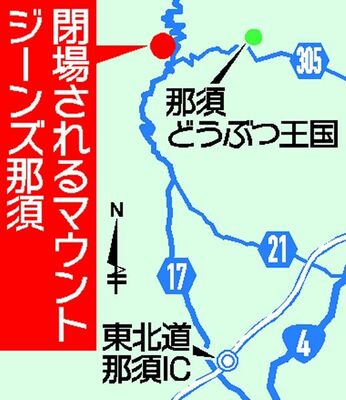 閉場されるマウントジーンズ那須