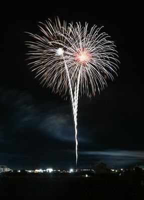 冬の夜空を彩った花火