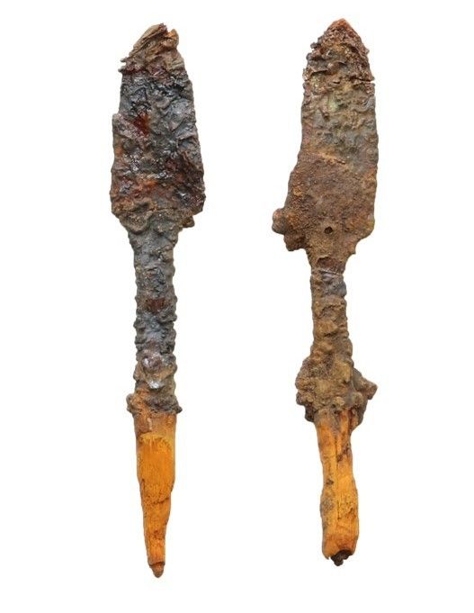 伯仲１号墳の鉄鏃（栃木市教育委員会蔵）