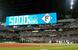 　オリックスに勝利し、プロ野球史上７チーム目の球団通算５千勝達成を知らせる掲示板＝エスコンフィールド