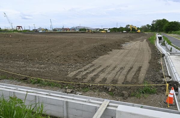 造成が進むバイオマス発電所の建設予定地＝佐野市田島町